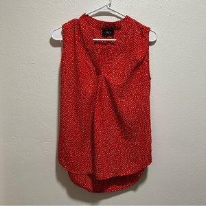 Red Pok-A-Dot sleeveless Vici blouse, Size small